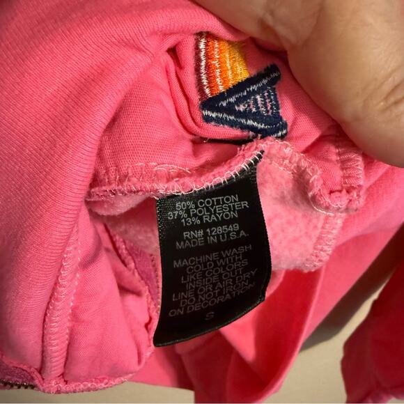 Aviator Nation 4 Bolt Relaxed Pink Zip Hoodie Size Small - Picture 4 of 5